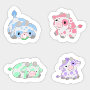 Coloured cows Sticker